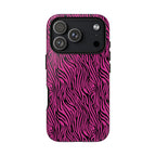 Pink Zebra Tough Phone Case for iPhone, Galaxy, or Google Pixel
