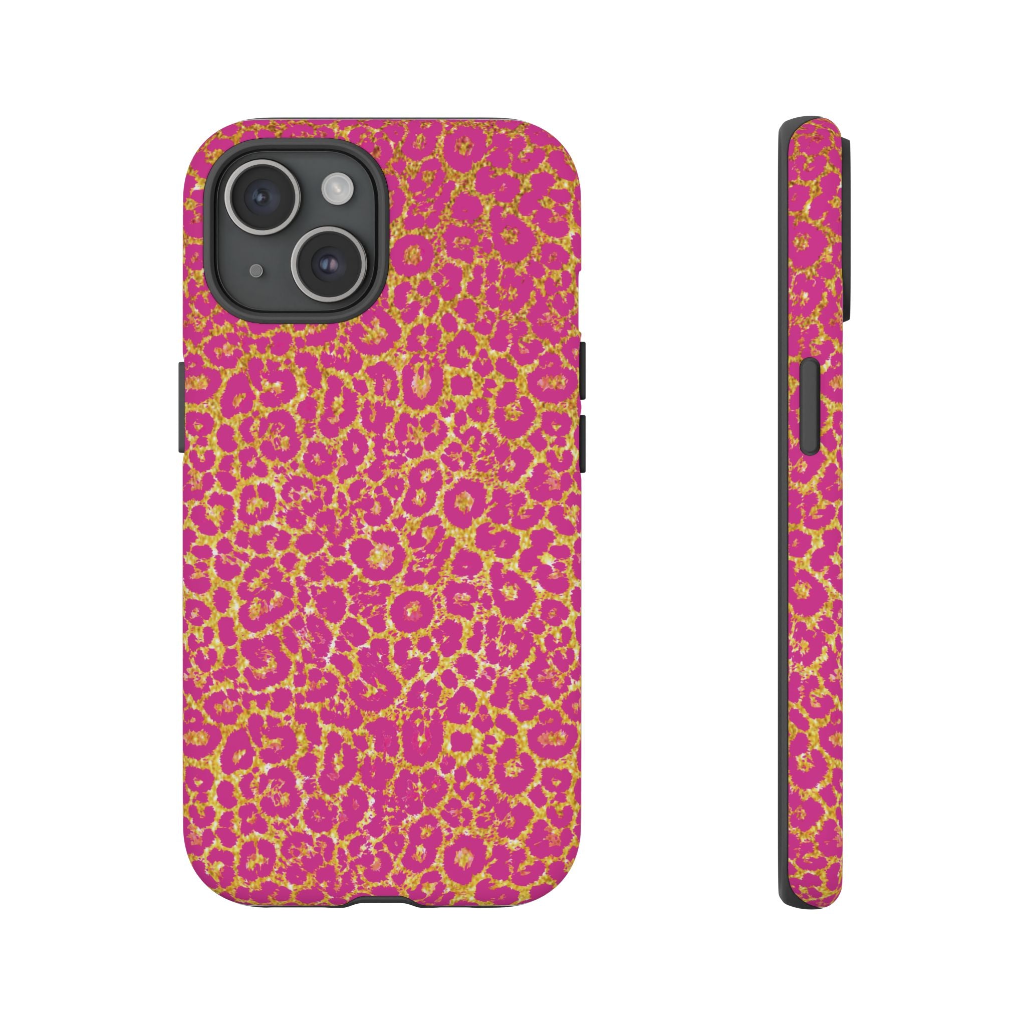 Pink Gold Leopard Tough Case for iPhone, Galaxy, or Google Pixel