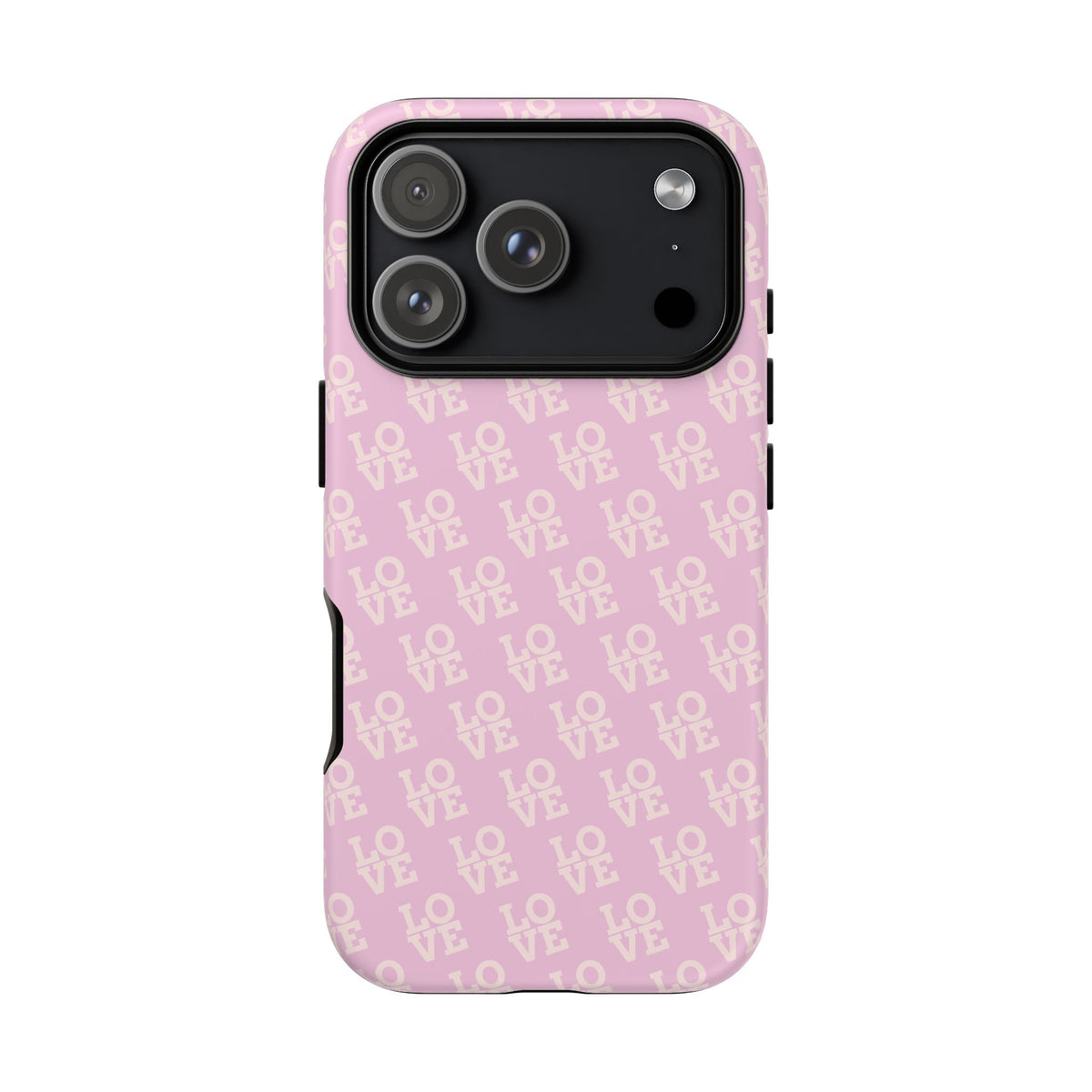 Pink 'LOVE' Pattern Tough Phone Case