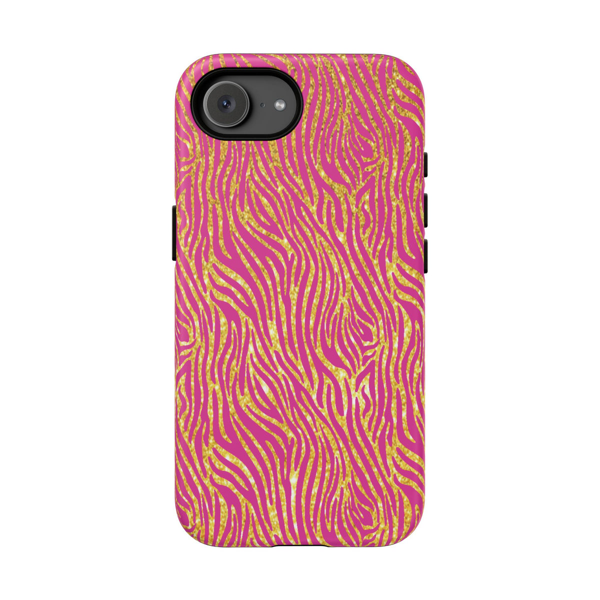 Pink Gold Zebra Print Tough Case for iPhone, Galaxy, or Google Pixel