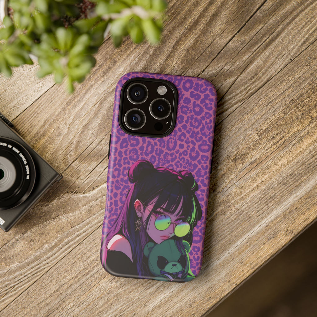 Purple Pink Leopard Kz iPhone, Galaxy and Google Tough Cases