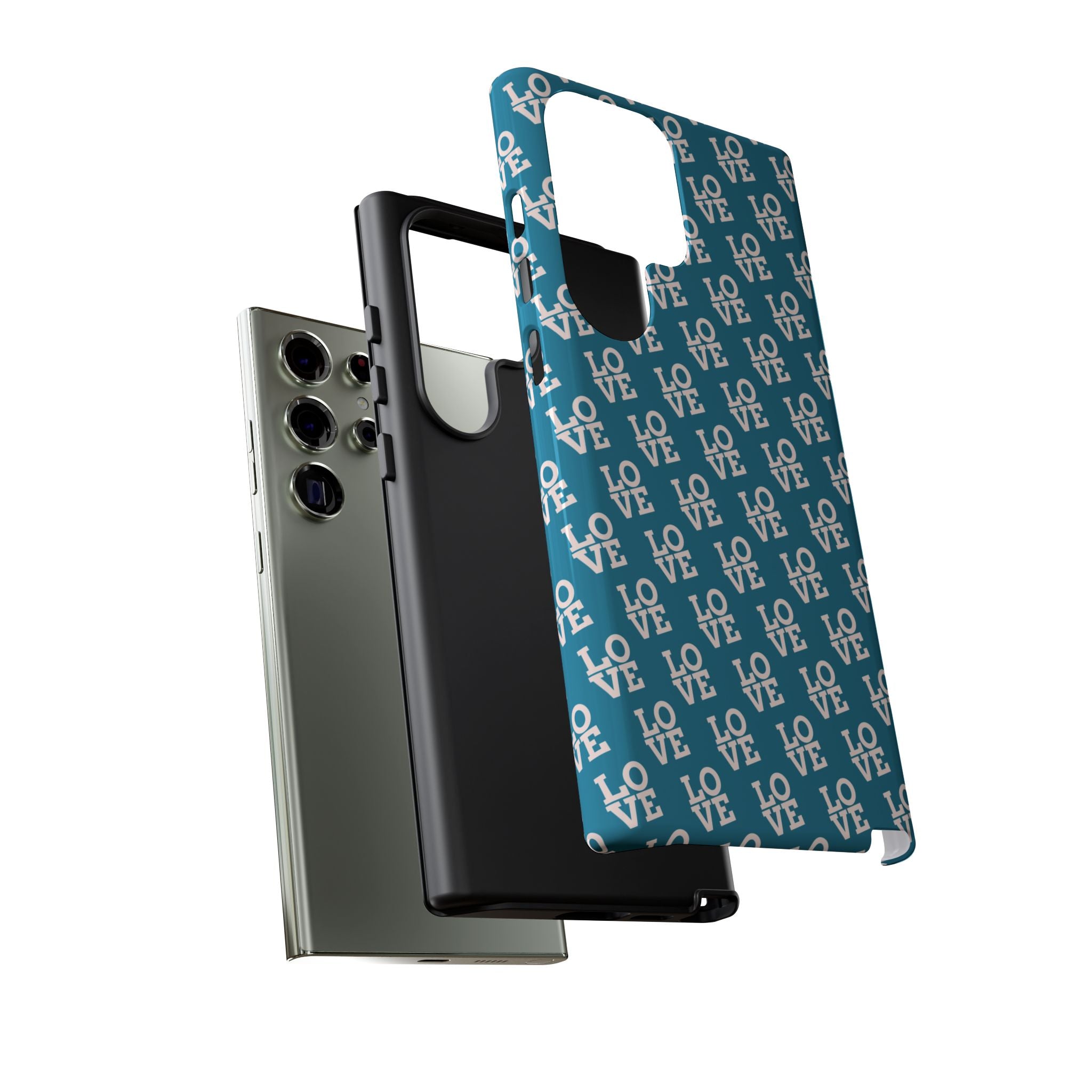 LOVE Teal Green Tough Phone Case iPhone, Galaxy, or Google Pixel