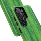 Neon Green Wood Print Tough Phone Case iPhone, Galaxy, or Google Pixel