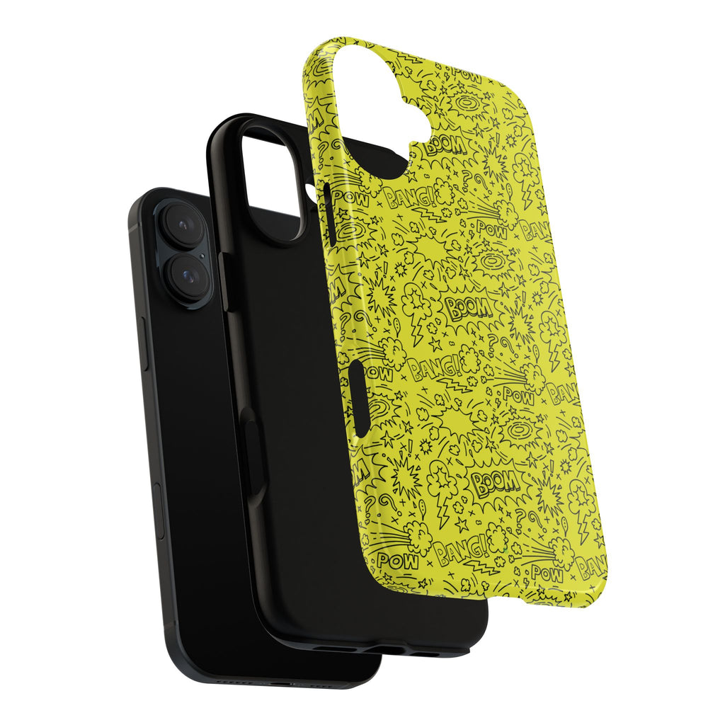 Neon Yellow Wow RG Tough Phone Case for iPhone, Galaxy, or Google Pixel