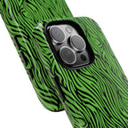 Neon Green Zebra Tough Phone Case iPhone, Galaxy, or Google Pixel