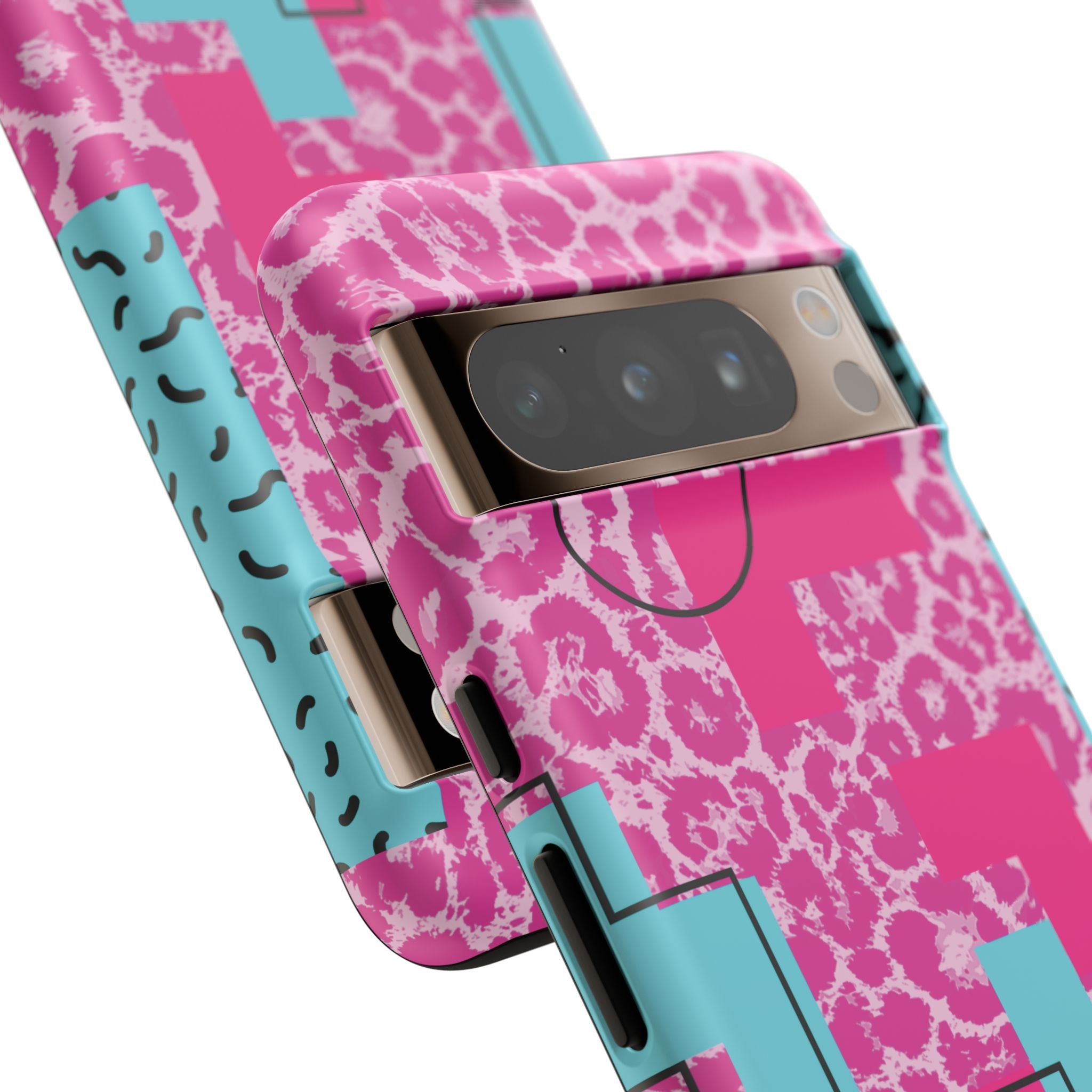 Retro Love Pink Leopard RG Tough Phone Case for iPhone, Galaxy, or Google Pixel