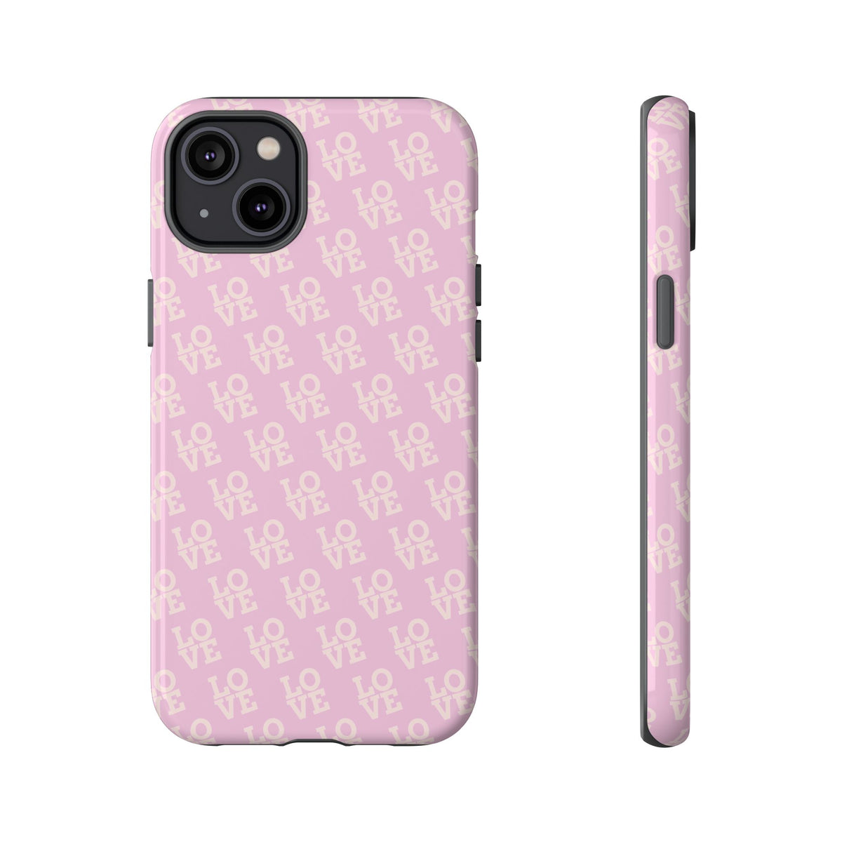 Pink 'LOVE' Pattern Tough Phone Case