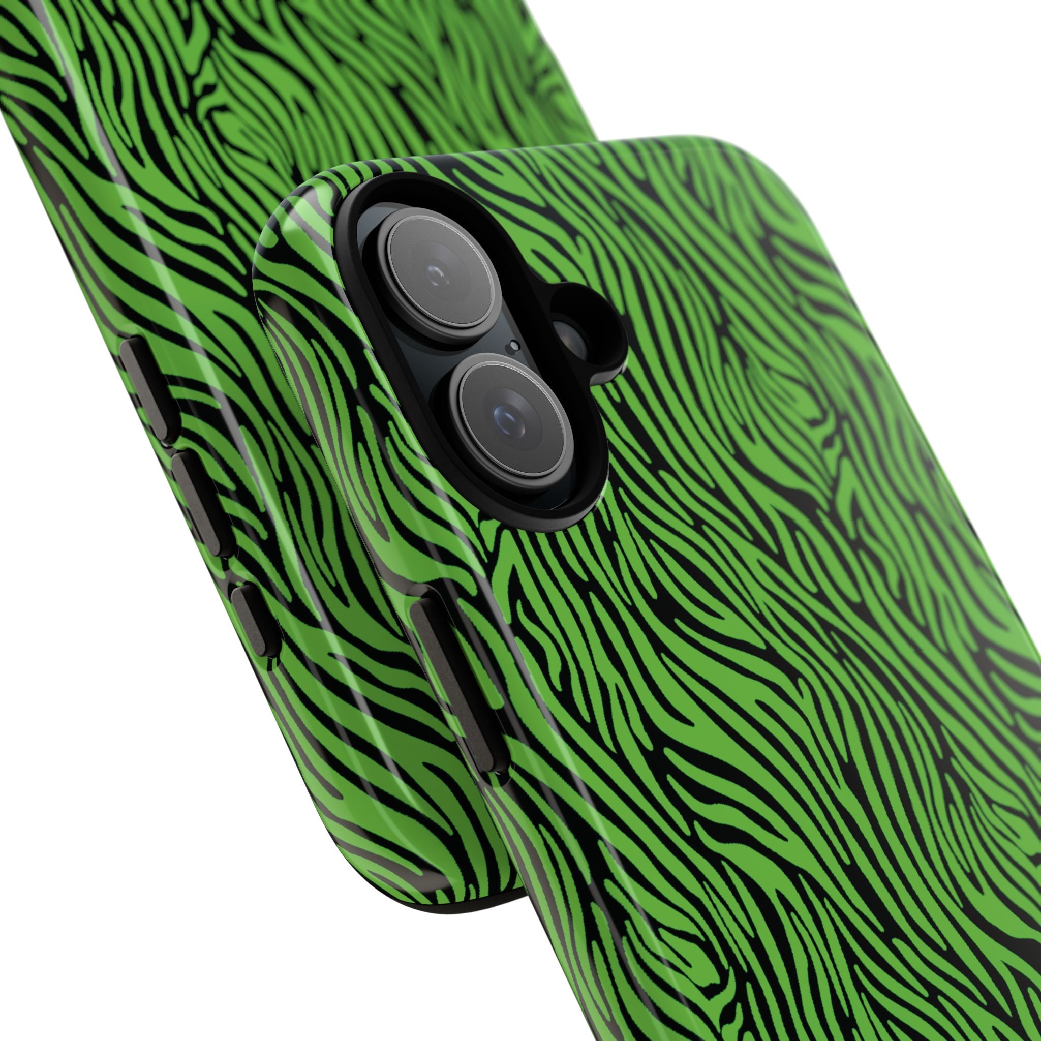 Neon Green Zebra Tough Phone Case iPhone, Galaxy, or Google Pixel
