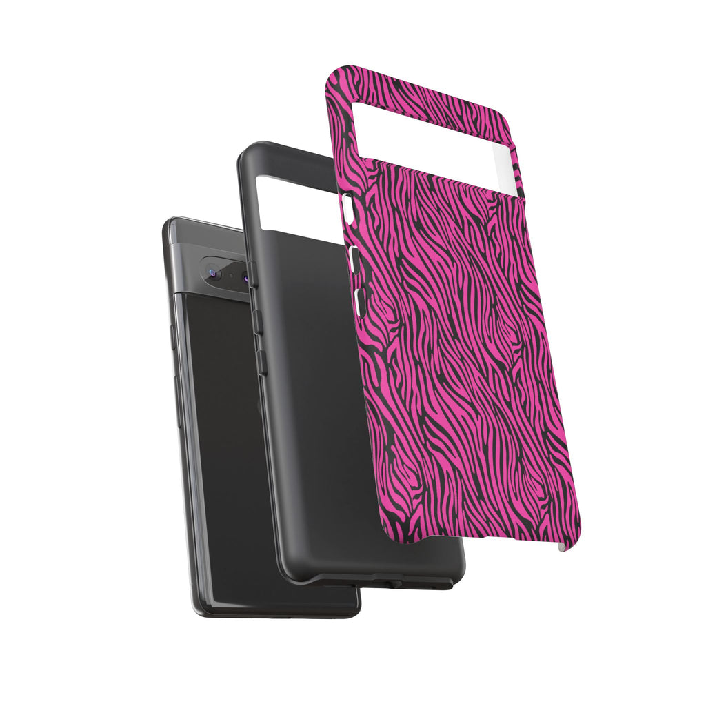 Pink Zebra Tough Phone Case for iPhone, Galaxy, or Google Pixel