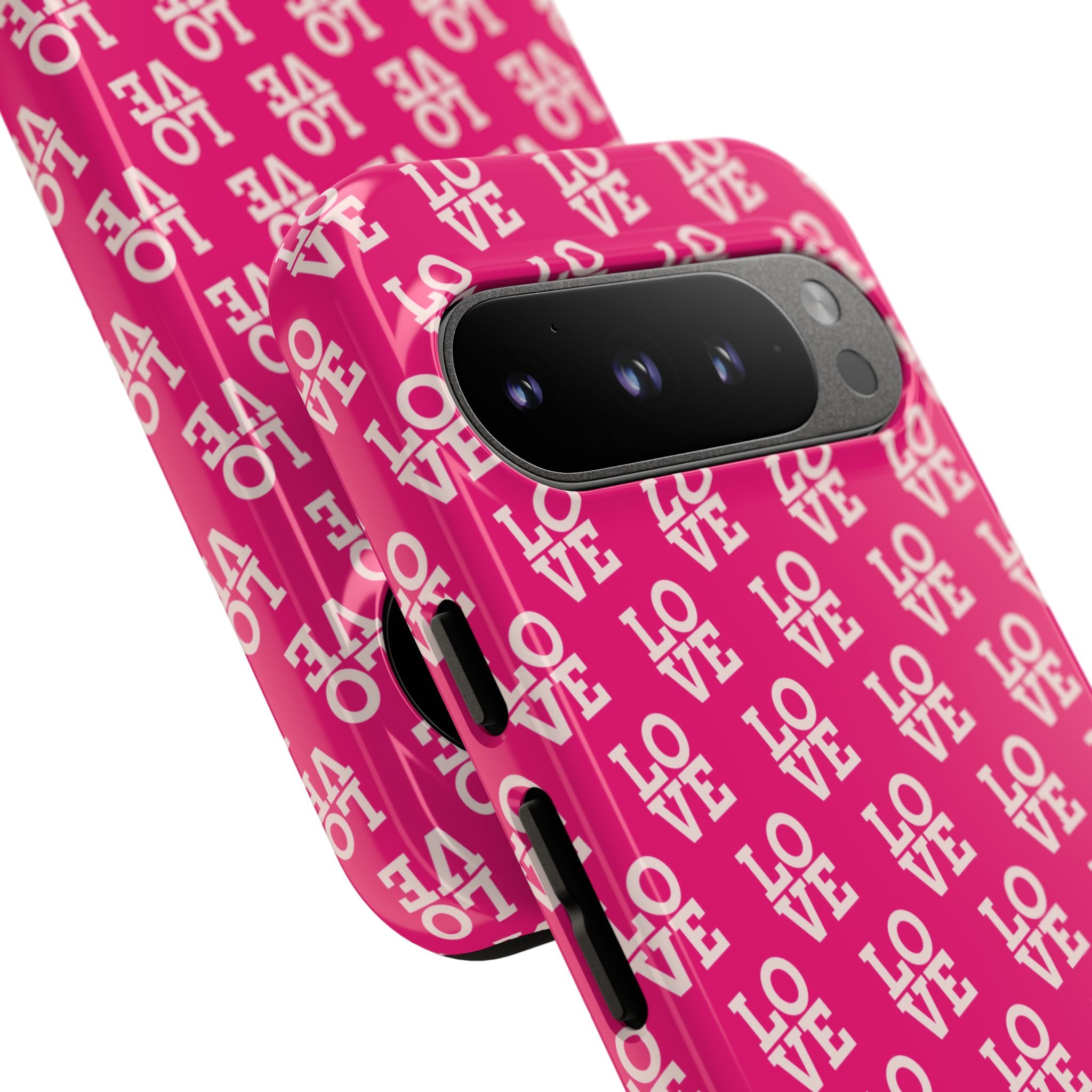 Vibrant Pink LOVE Tough Case iPhone, Galaxy, or Google Pixel
