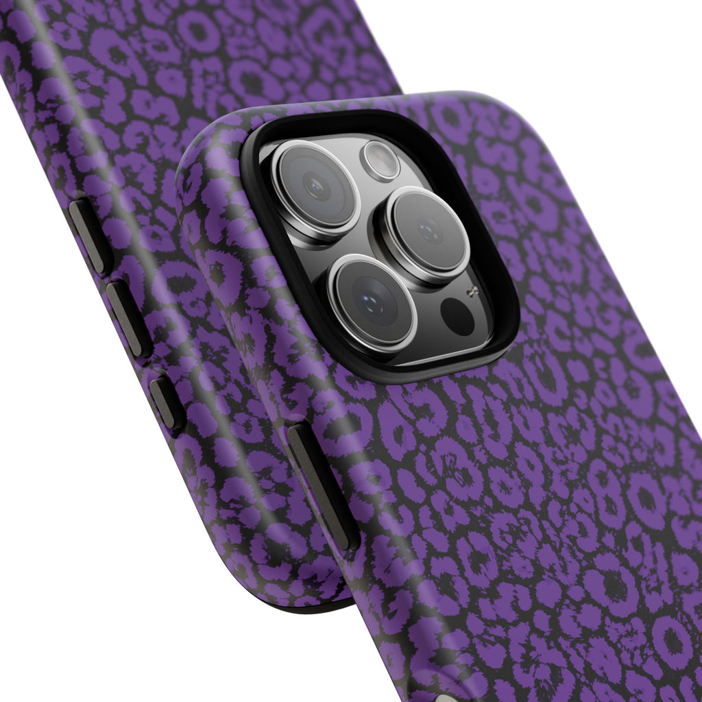 Purple Leopard Tough Case for iPhone, Galaxy or Google Pixel