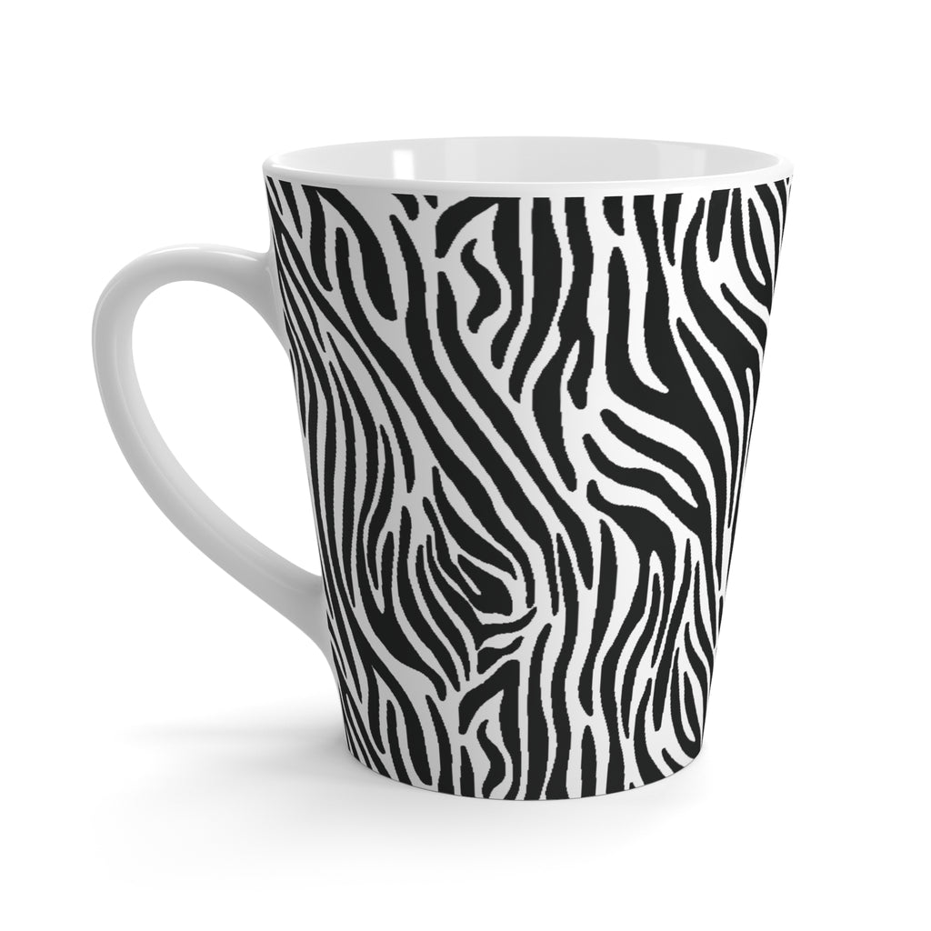 Black and White Zebra Print Latte Mug