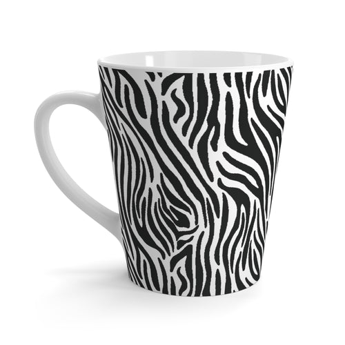 Black and White Zebra Print Latte Mug