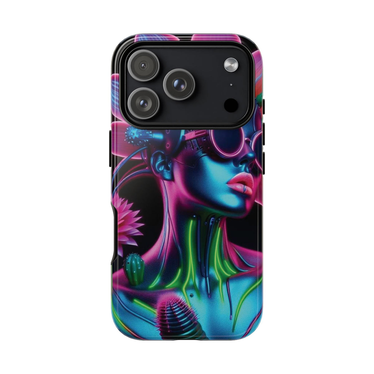 Neon Androgen Cactus Flower Tough Phone Case for iPhone, Galaxy, or Google Pixel