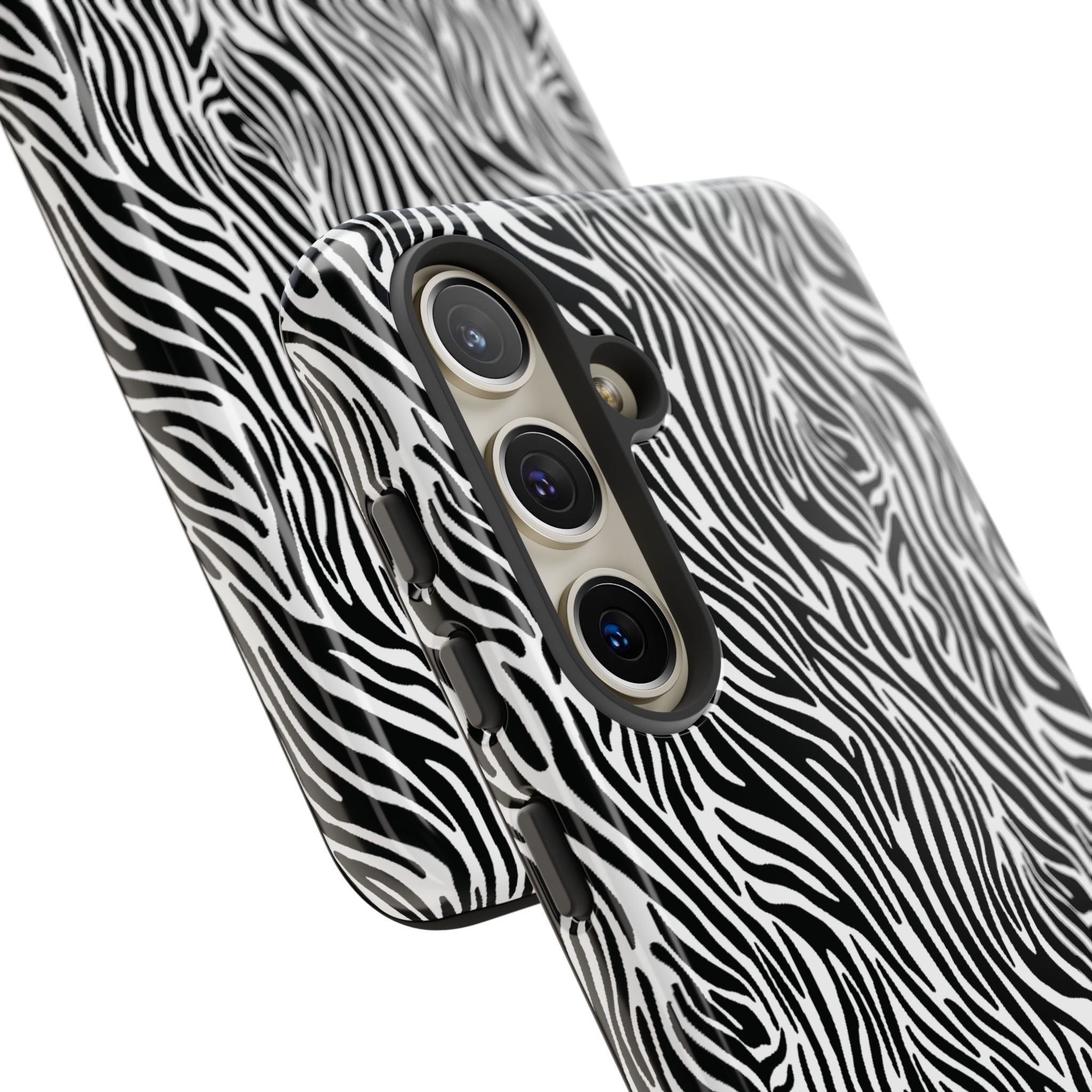 Black and White Zebra Print Tough Case iPhone, Galaxy and Google Pixel