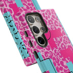 Retro Love Pink Leopard RG Tough Phone Case for iPhone, Galaxy, or Google Pixel