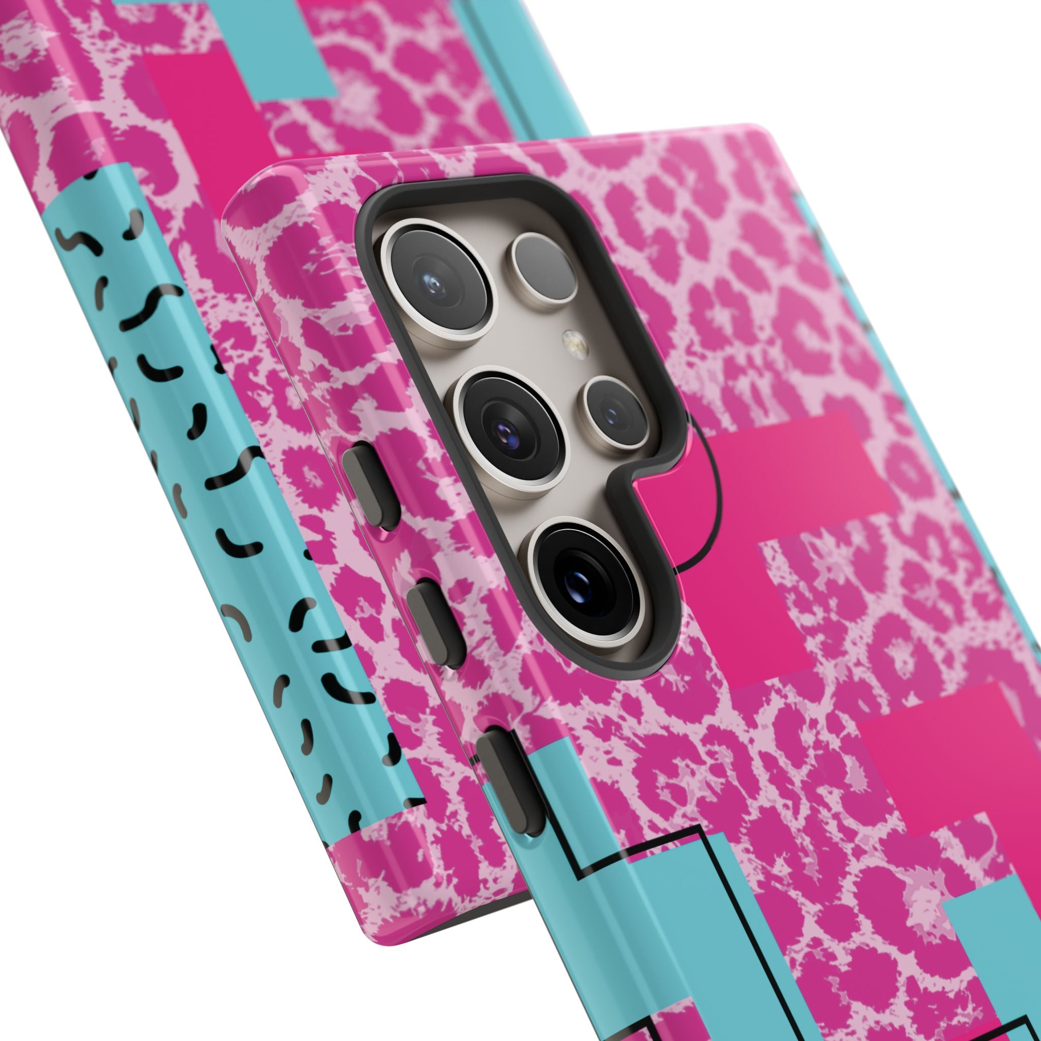 Retro Love Pink Leopard RG Tough Phone Case for iPhone, Galaxy, or Google Pixel