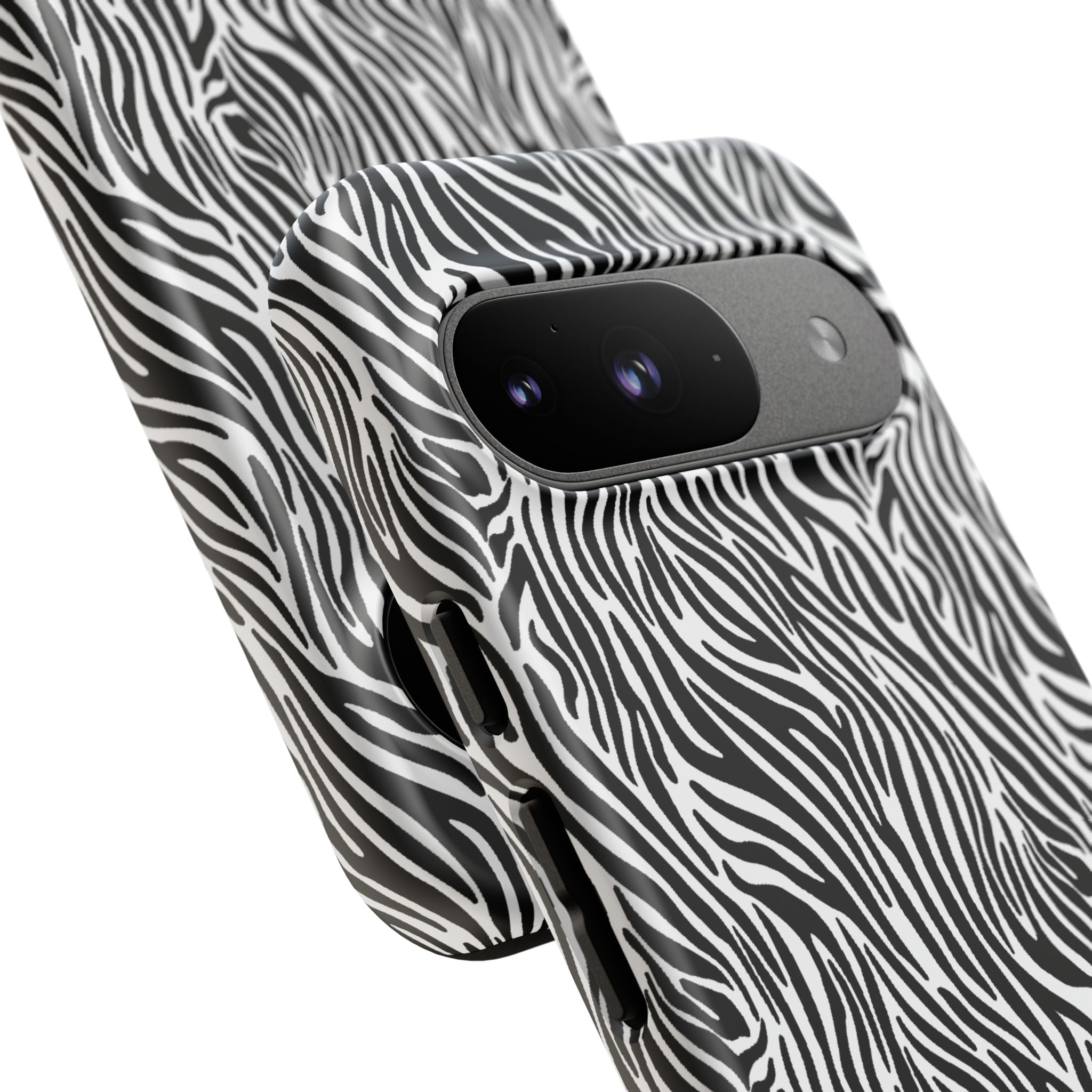 Black and White Zebra Print Tough Case iPhone, Galaxy and Google Pixel