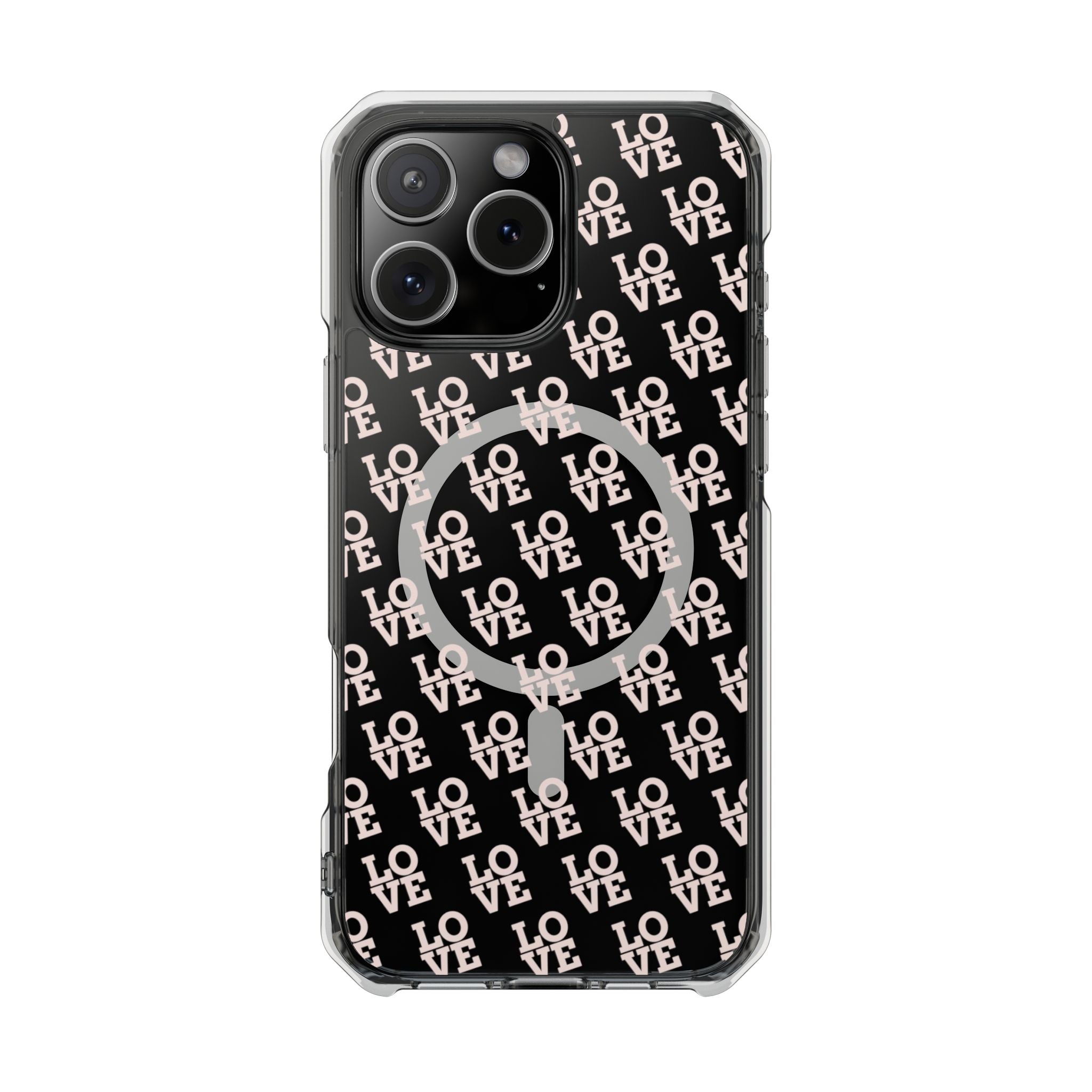 LOVE Magnetic iPhone 14, 15, 16 Series Clear Impact Cases