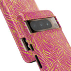 Pink Gold Zebra Print Tough Case for iPhone, Galaxy, or Google Pixel