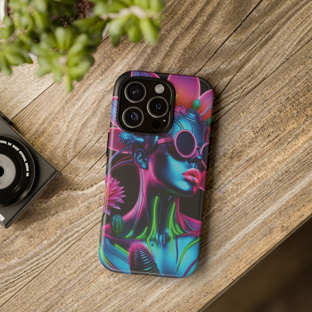 Neon Androgen Cactus Flower Tough Phone Case for iPhone, Galaxy, or Google Pixel