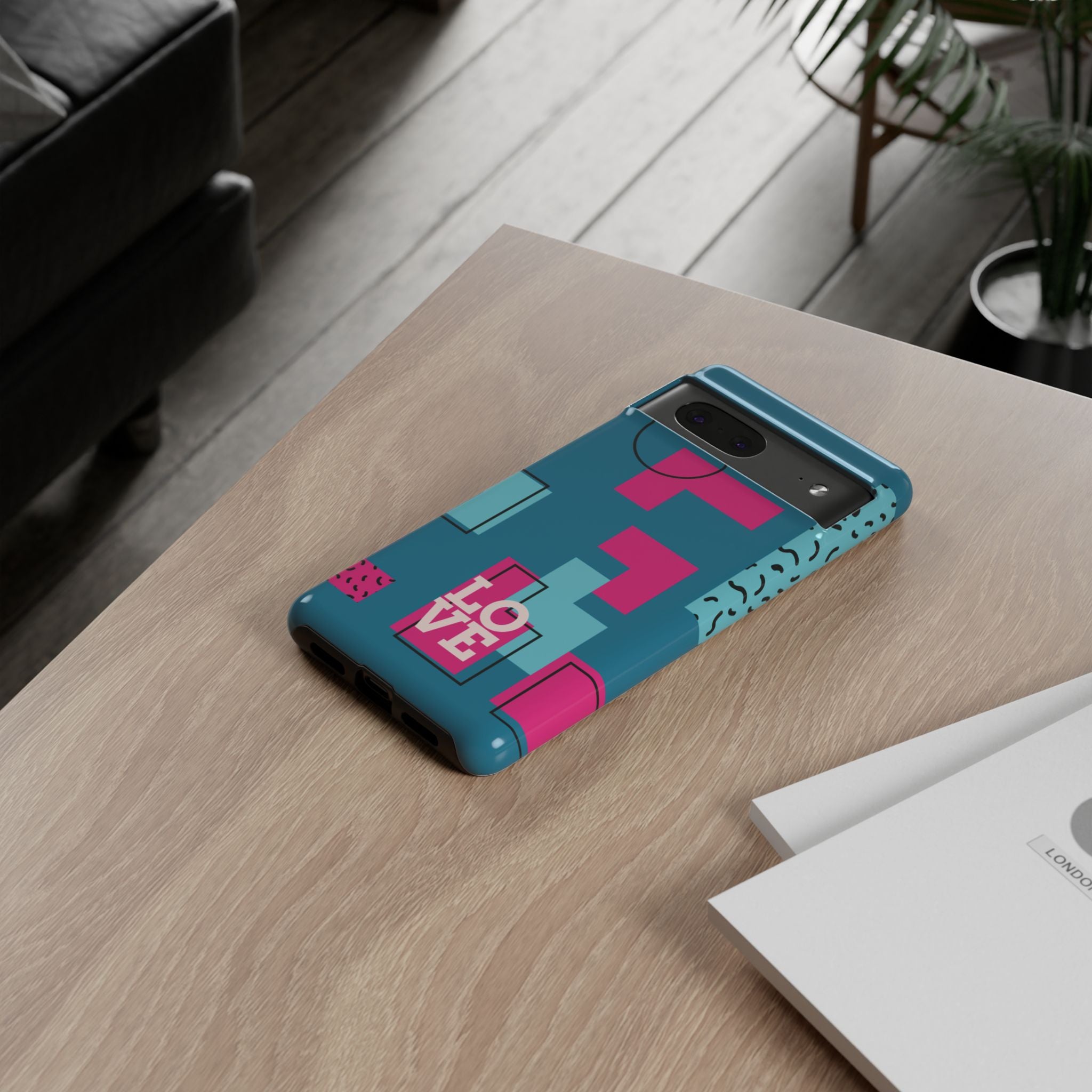 LOVE Teal Green Tough Phone Case for iPhone, Galaxy, or Google Pixel