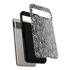 Black and White Zebra Print Tough Case iPhone, Galaxy and Google Pixel