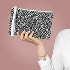 Leopard Print Black and White Clutch Bag