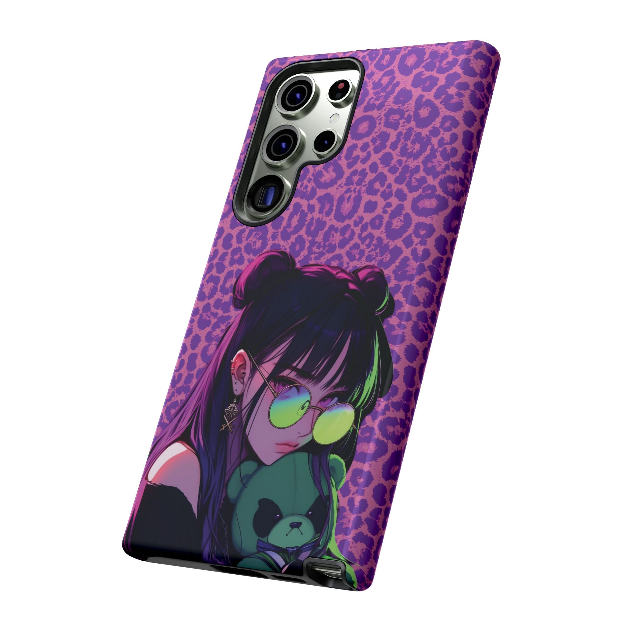 Purple Pink Leopard Kz iPhone, Galaxy and Google Tough Cases