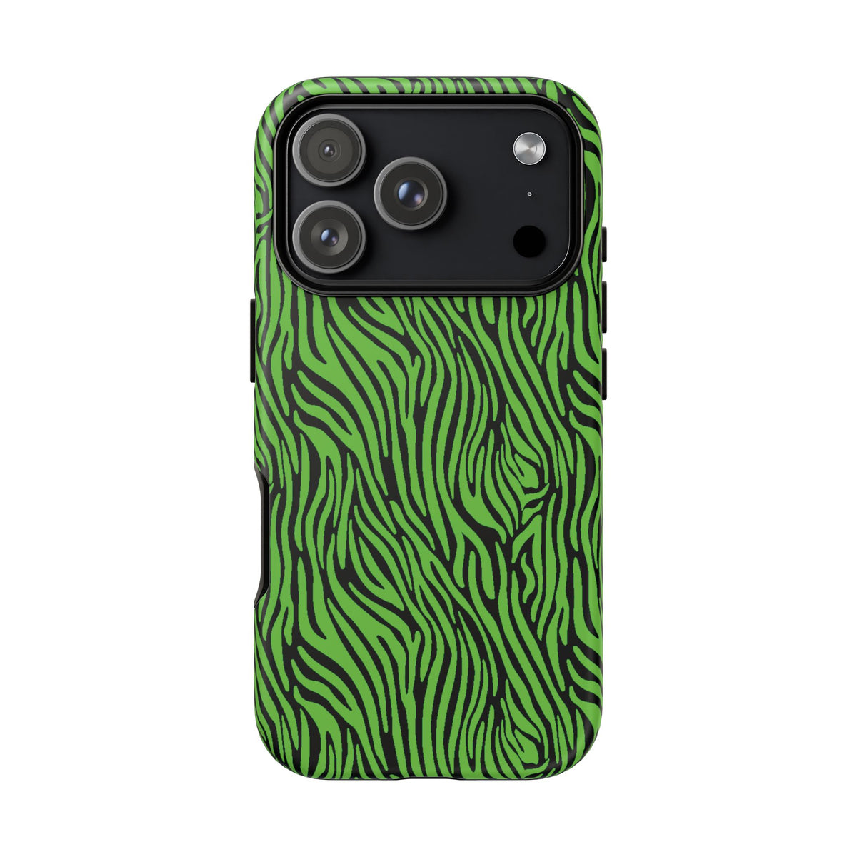 Neon Green Zebra Tough Phone Case iPhone, Galaxy, or Google Pixel