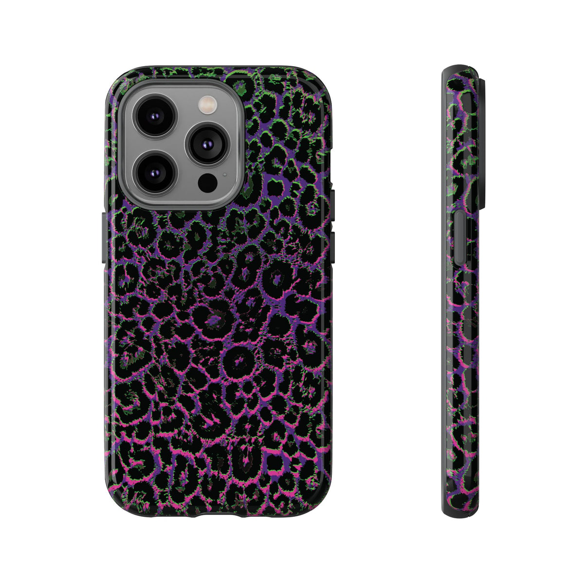 Colorful Leopard Tough Phone Case for iPhone, Galaxy, or Google Pixel