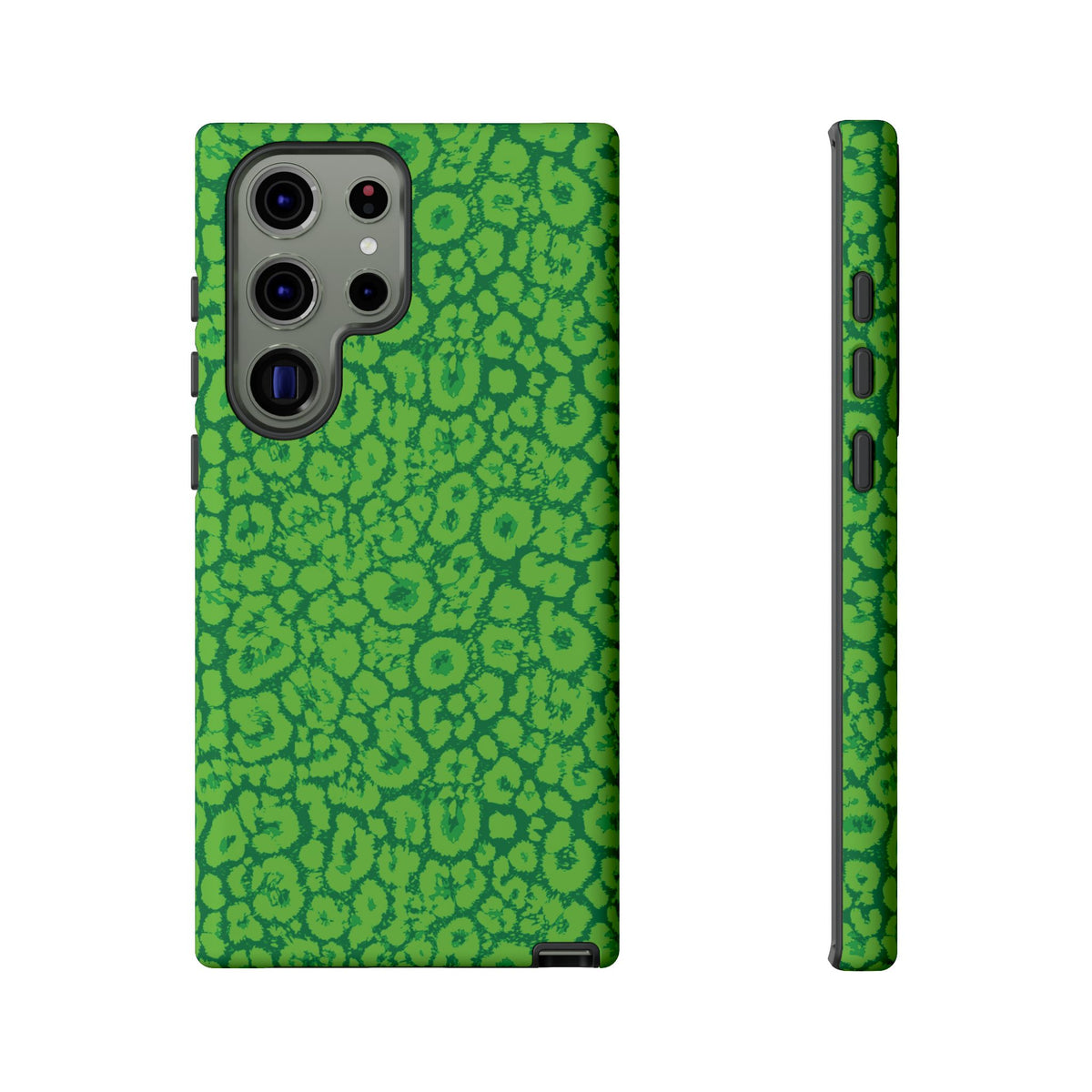 Neon Green Leopard Tough Phone Case for iPhone, Galaxy, or Google Pixel