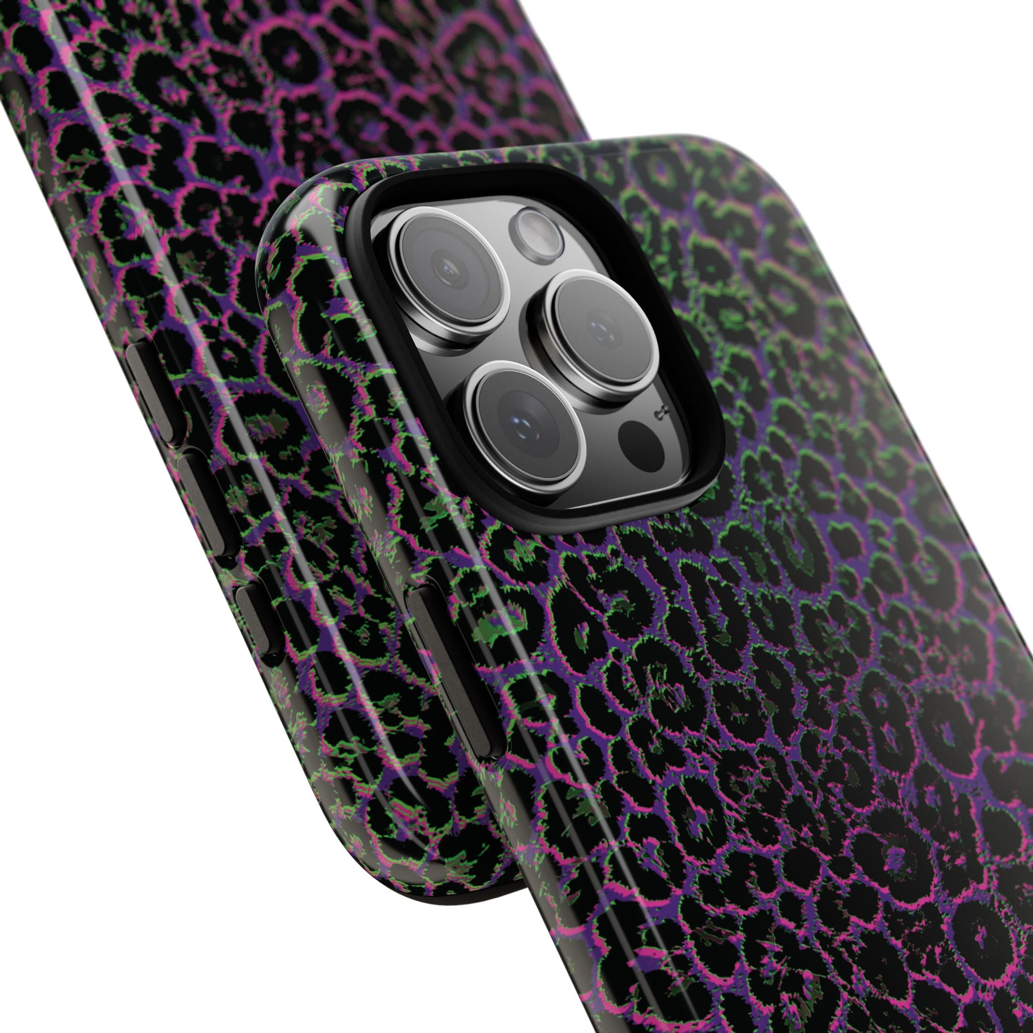 Colorful Leopard Tough Phone Case for iPhone, Galaxy, or Google Pixel