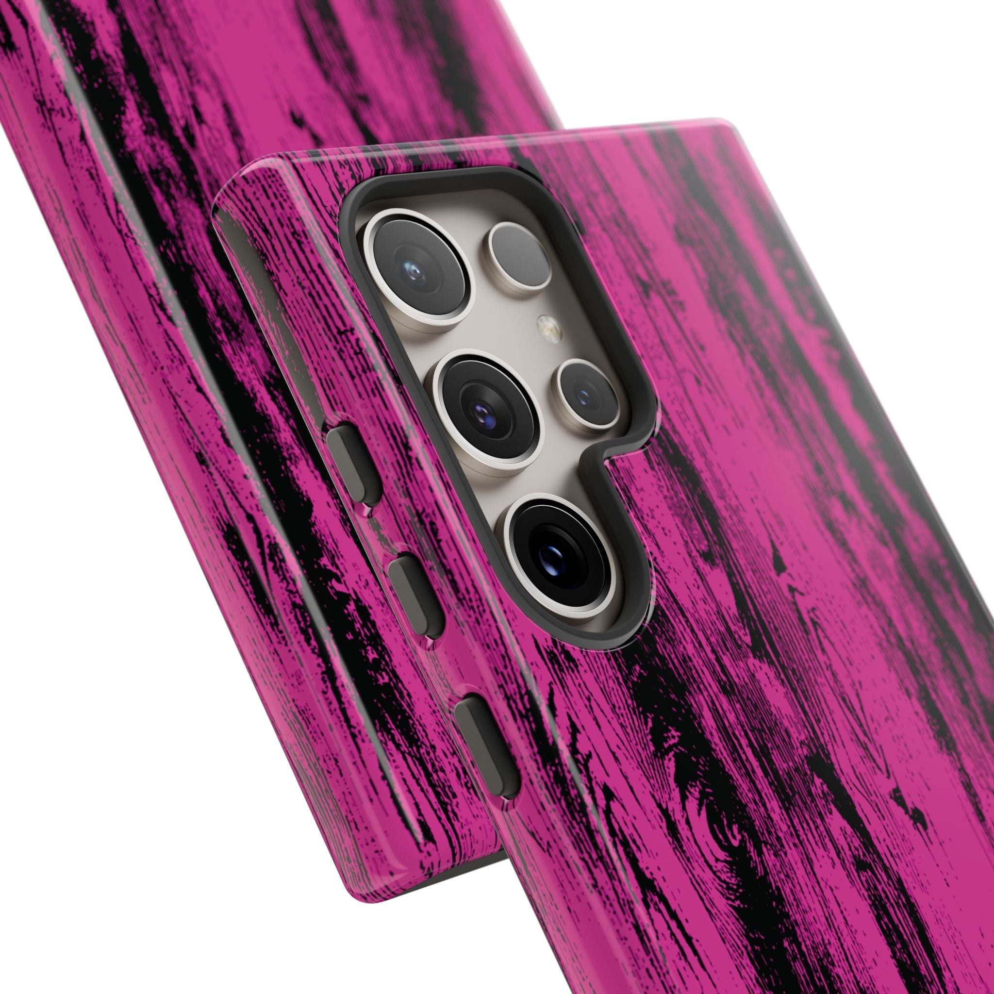 Hot Pink wood print Design Tough Phone Case for iPhone, Galaxy, or Google Pixel