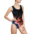 Palm Sunset One-Piece Swimsuit — Tropical Beach Print Women's Swimwear