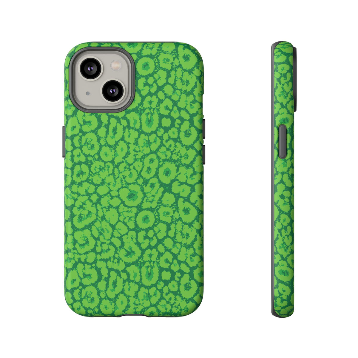 Neon Green Leopard Tough Phone Case for iPhone, Galaxy, or Google Pixel