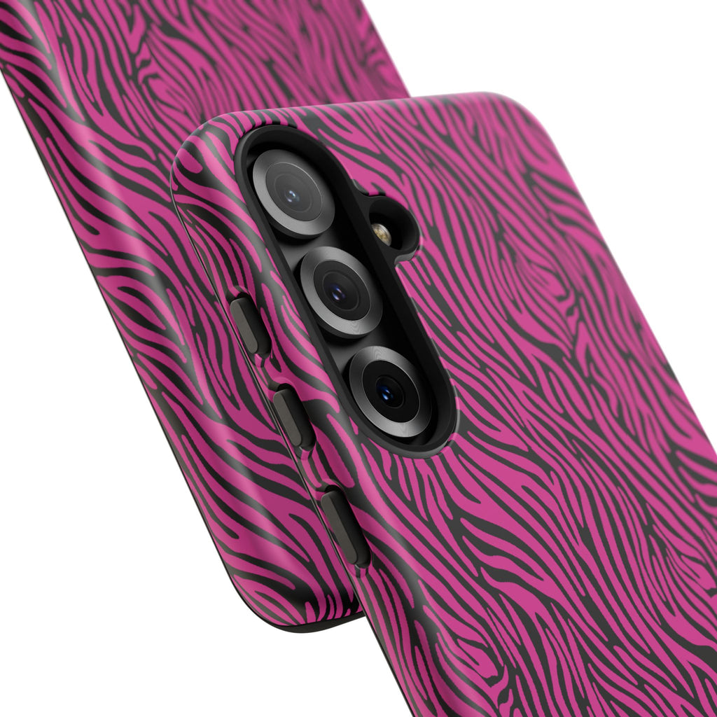 Pink Zebra Tough Phone Case for iPhone, Galaxy, or Google Pixel