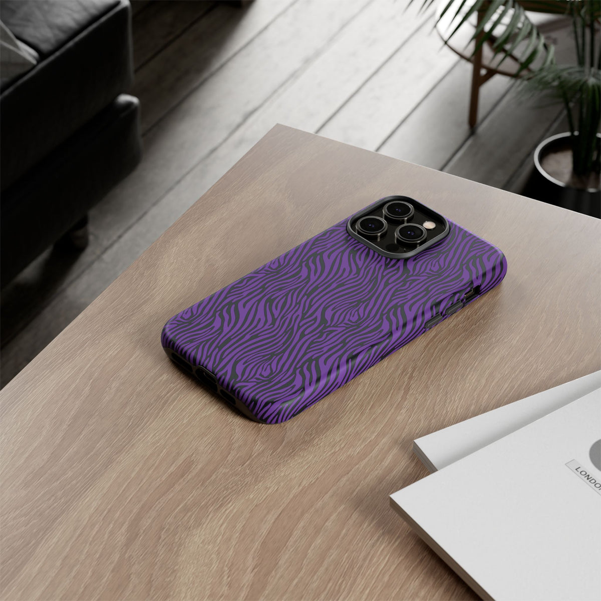 Purple Zebra Tough Phone Case for iPhone, Galaxy, or Google Pixel