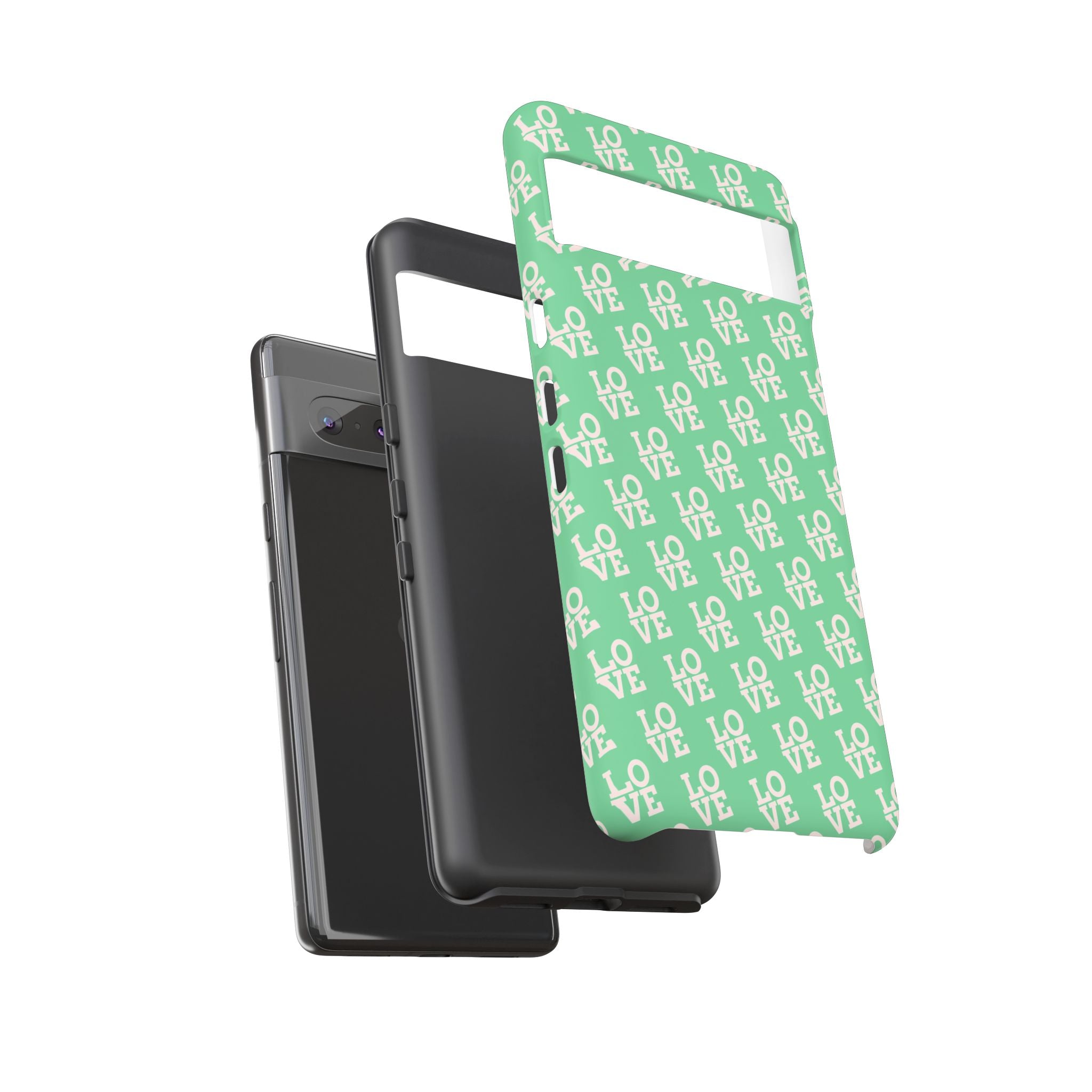 LOVE Aqua Tough Phone Case for iPhone, Galaxy, or Google Pixel