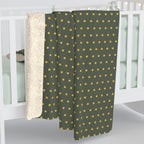 Gold Polka Dots Sherpa Fleece Blanket - Cozy Home Decor
