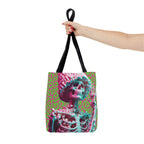 Skeleton Neon Pink Lime Leopard Tote Bag