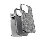 Black and White Zebra Print Tough Case iPhone, Galaxy and Google Pixel