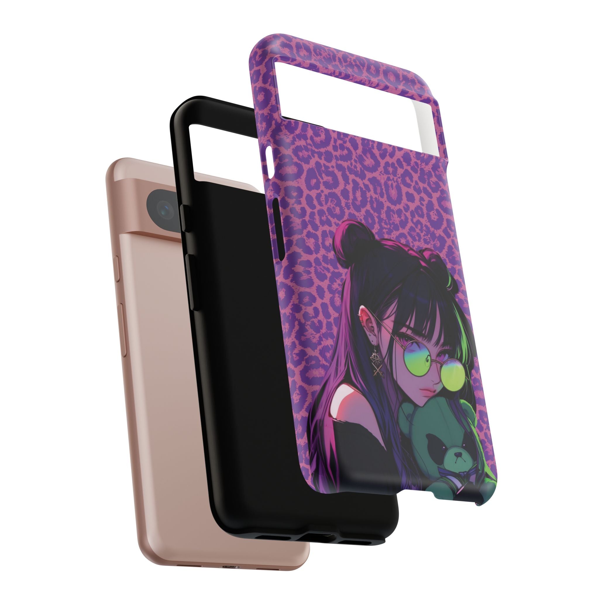 Purple Pink Leopard Kz iPhone, Galaxy and Google Tough Cases