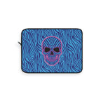 Neon Skull with Blue Zebra Print Laptop Sleeve