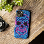 Neon Zebra Skull Tough Phone Case for iPhone, Galaxy, or Google Pixel