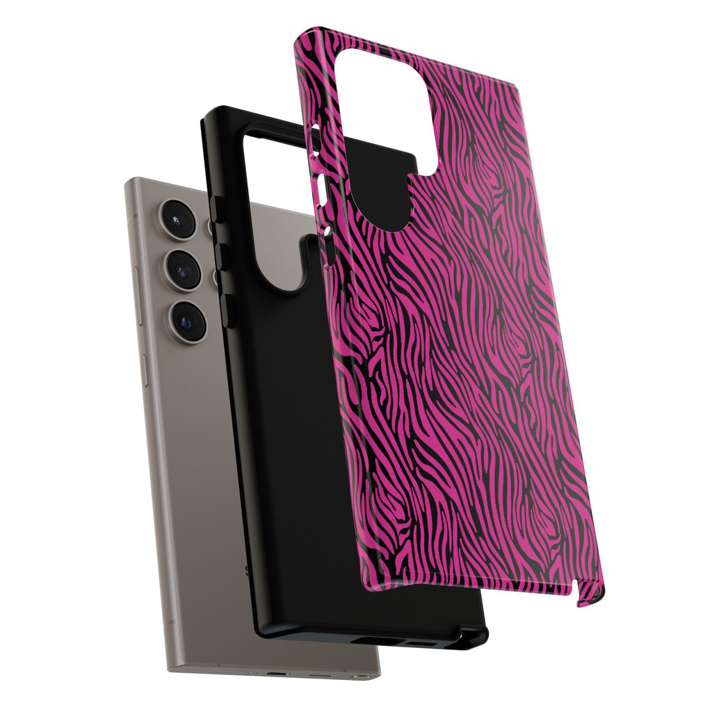 Pink Zebra Tough Phone Case for iPhone, Galaxy, or Google Pixel
