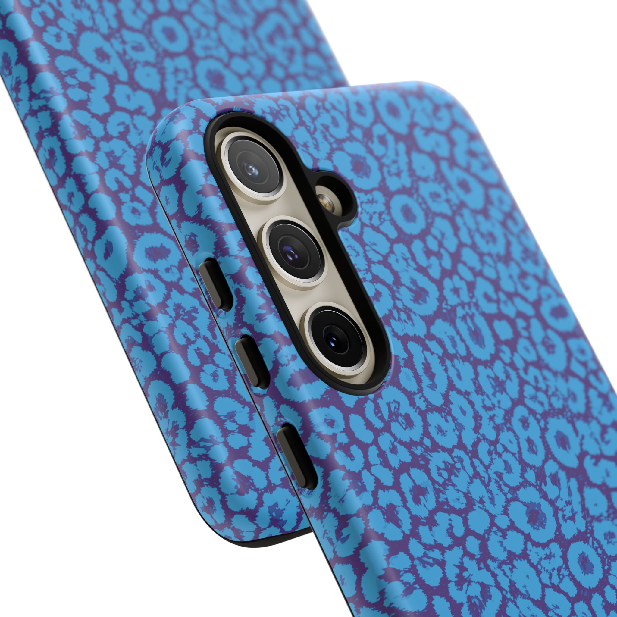 Blue Purple Leopard Tough Phone Case iPhone, Galaxy, or Google Pixel