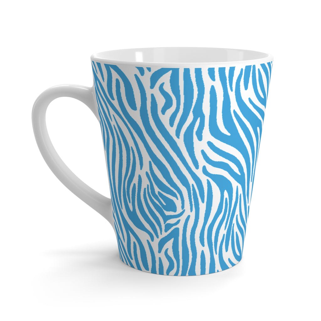 Blue Zebra Print Latte Mug