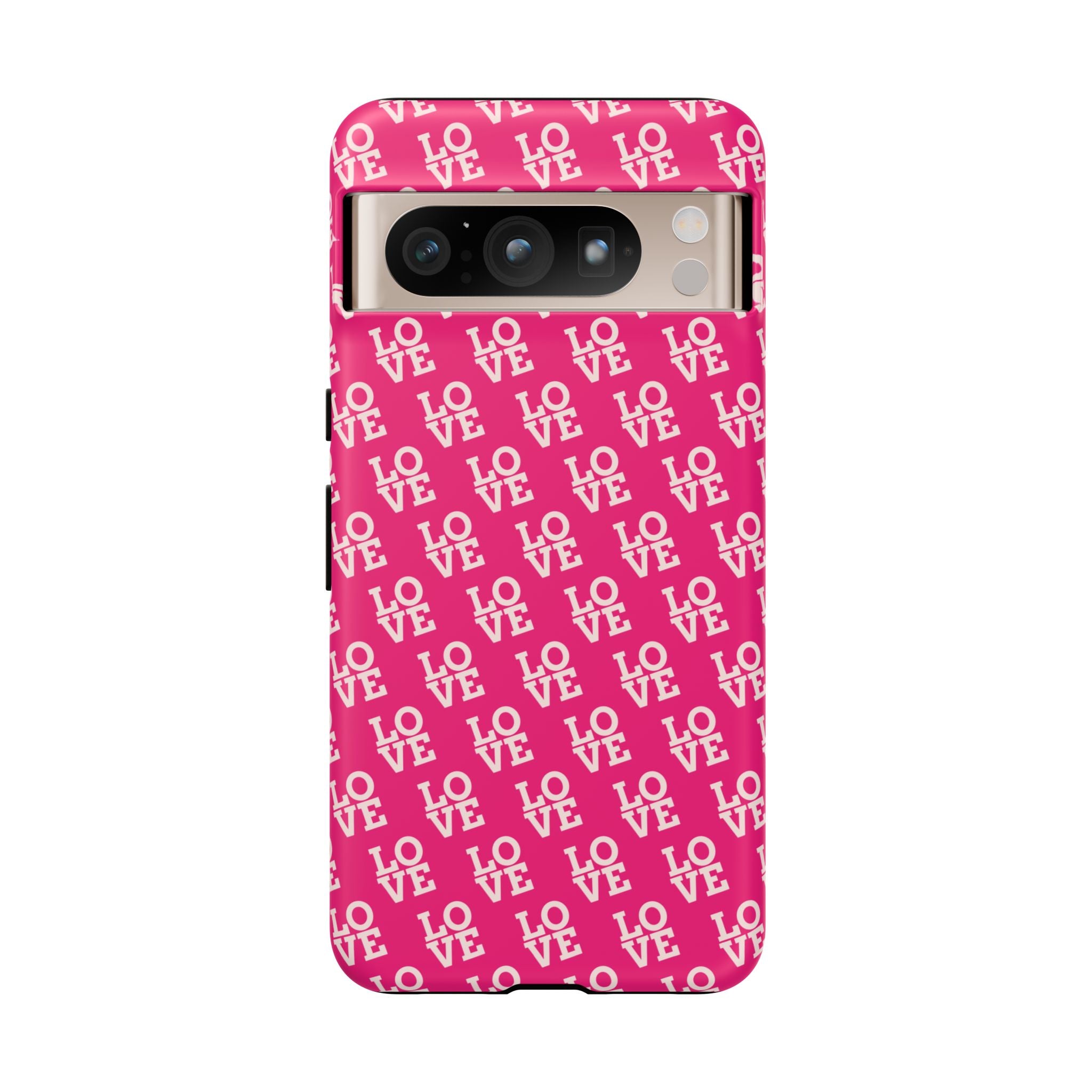 Vibrant Pink LOVE Tough Case iPhone, Galaxy, or Google Pixel