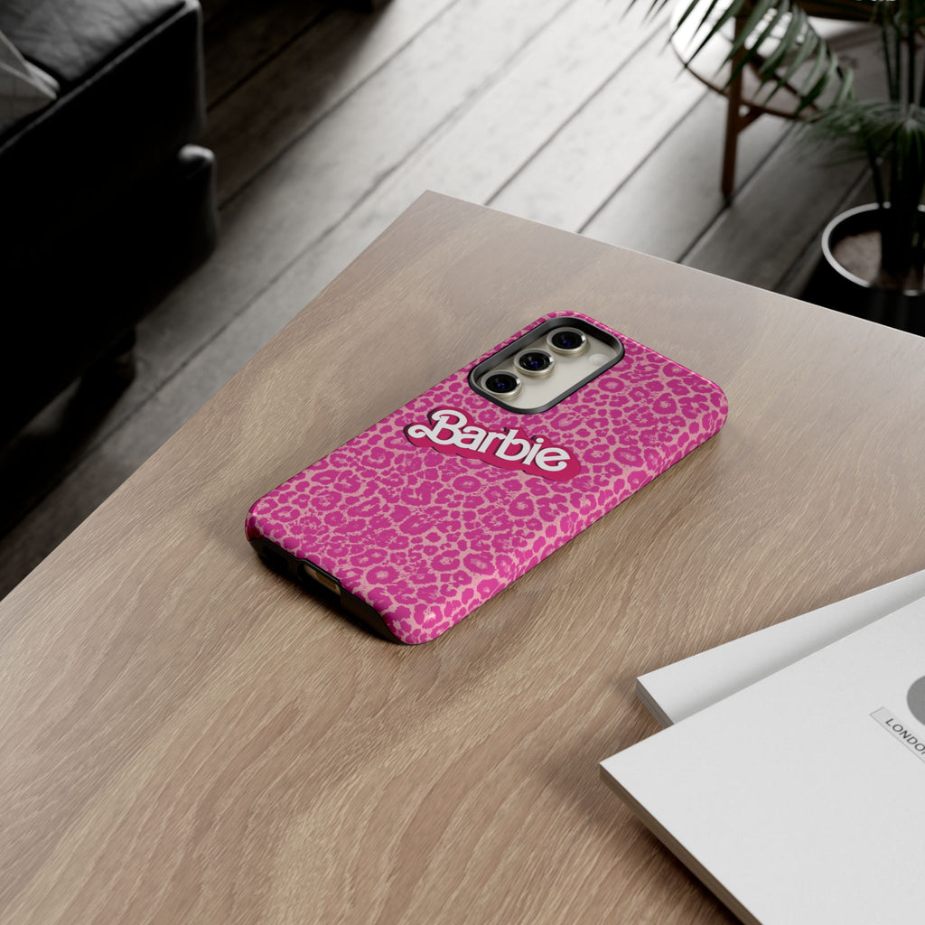 Hot Neon Pink Leopard Barb Tough Phone Case iPhone, Galaxy, or Google Pixel